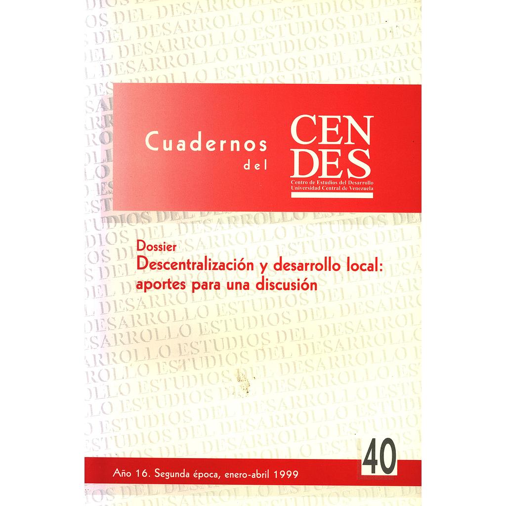 Cuadernos del CENDES N°40/1999