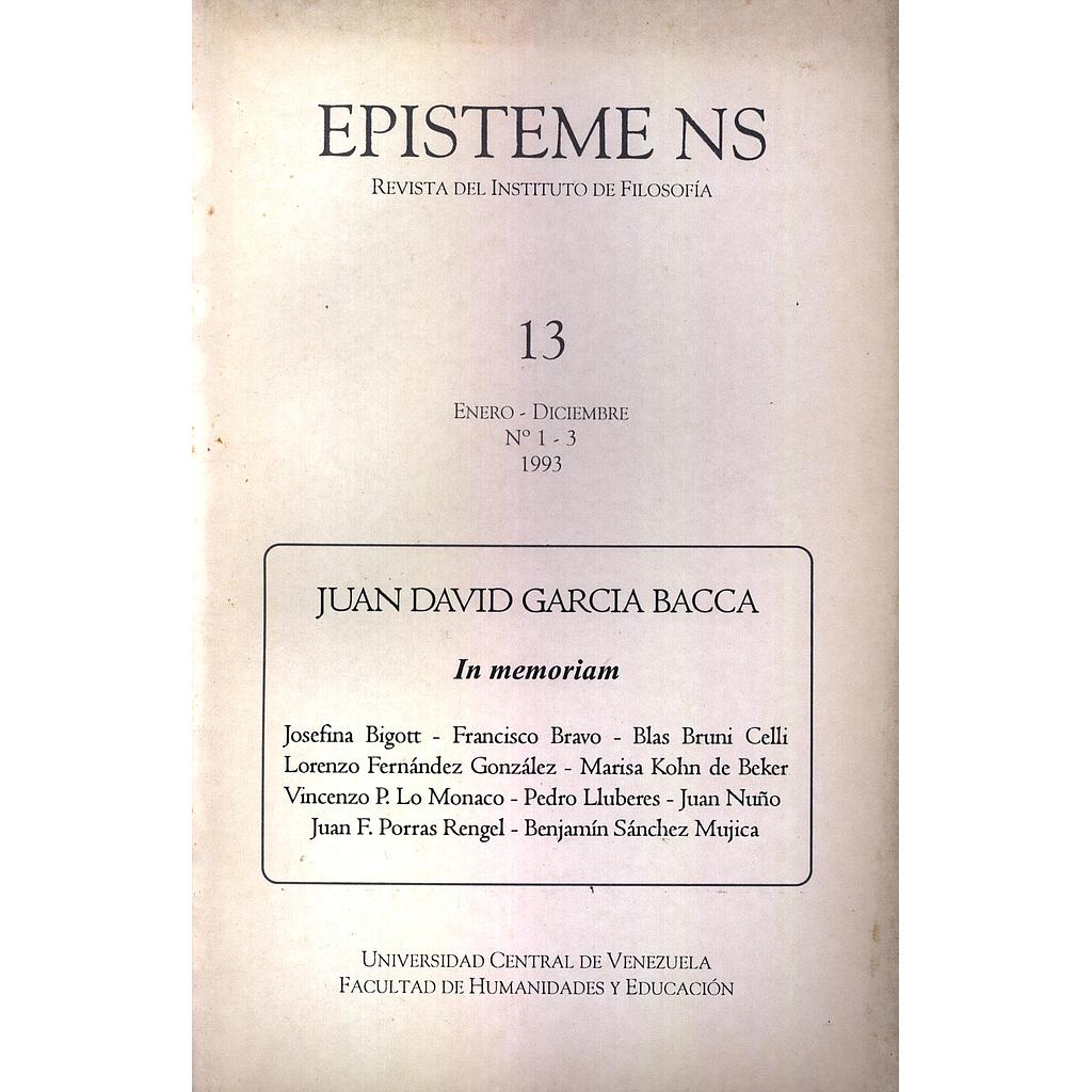 Revista del Instituto de Filosofía: Episteme NS N°13 